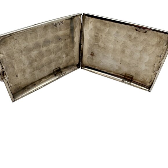 Enamel Cigarette Case Memory Of Okinawa Japan Map 3.75" Silver Tone Vintage - Picture 9 of 10